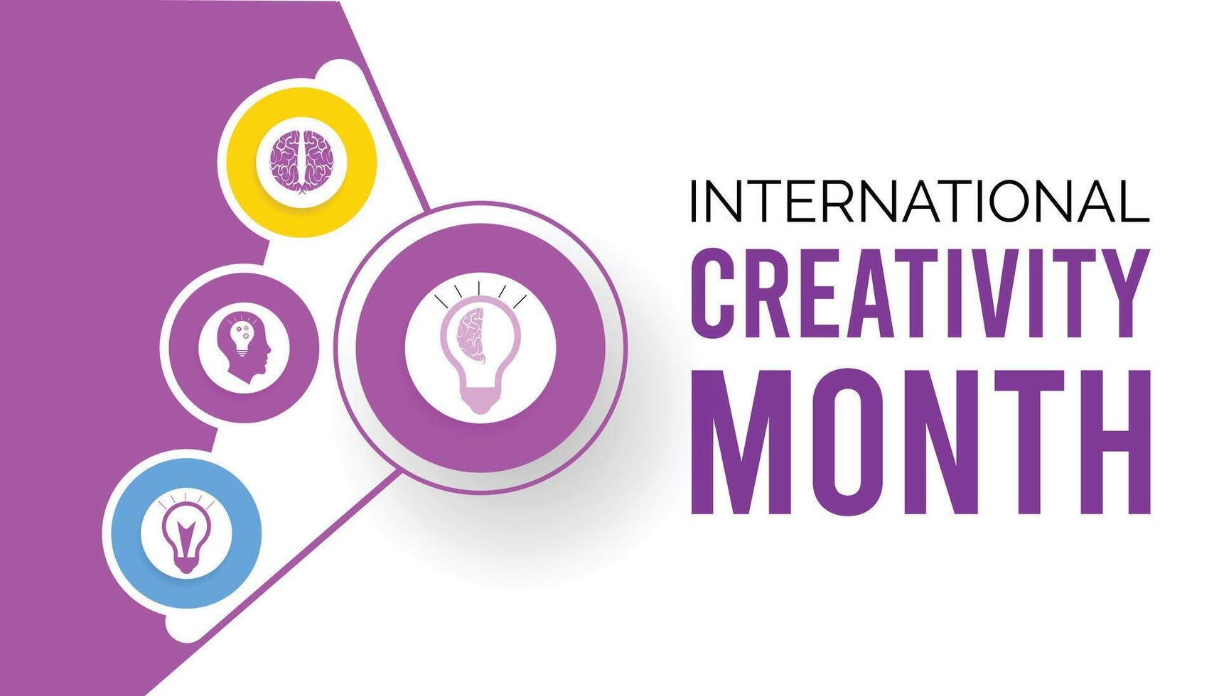 illustration on the theme of International Creativity Month observed each year during January.banner, Holiday, poster, card and background vector