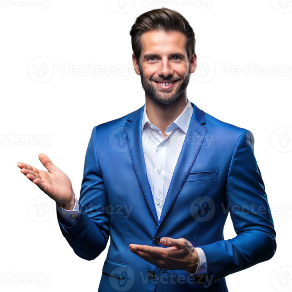  confidente empresario dando un presentación con un sonrisa 46464360 PNG