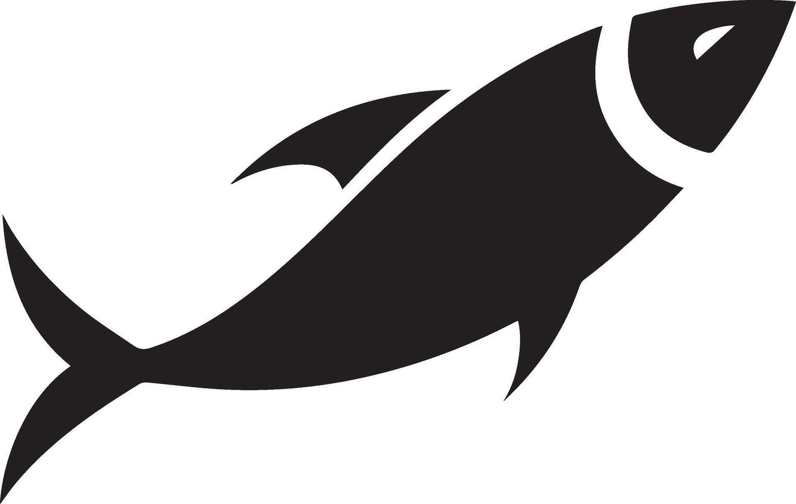Fish silhouette in line art style. Fish by hand drawing. Fish tattoo on white background. Black and white fish on white background. Marine animal illustration. Marine life animal. vector