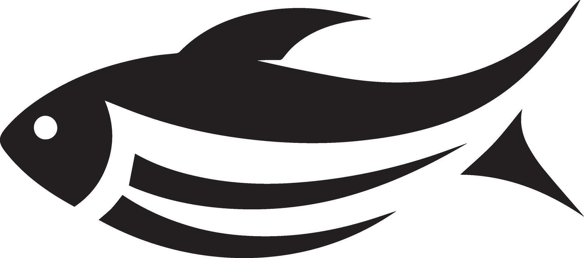 Fish silhouette in line art style. Fish by hand drawing. Fish tattoo on white background. Black and white fish on white background. Marine animal illustration. Marine life animal. vector