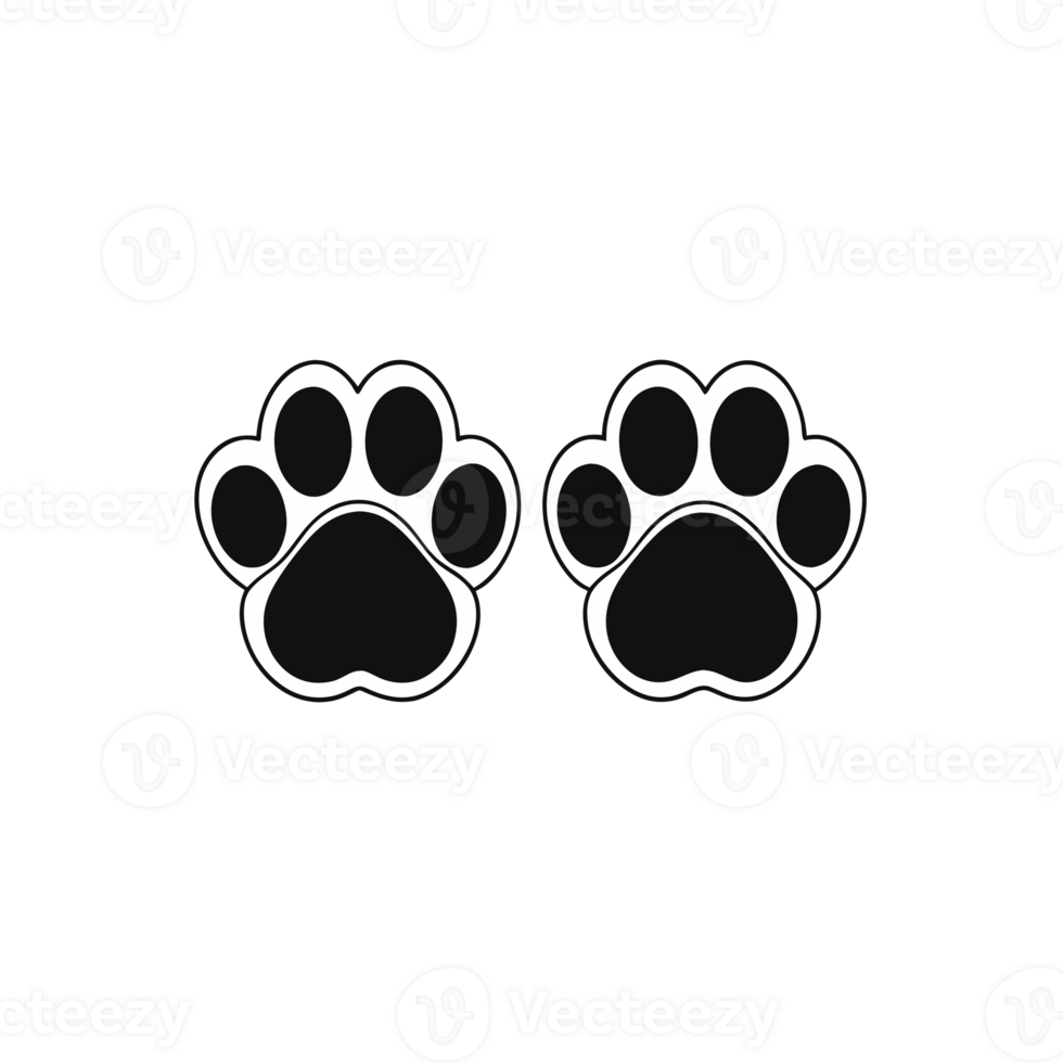 graphics black traces of two pet paws png