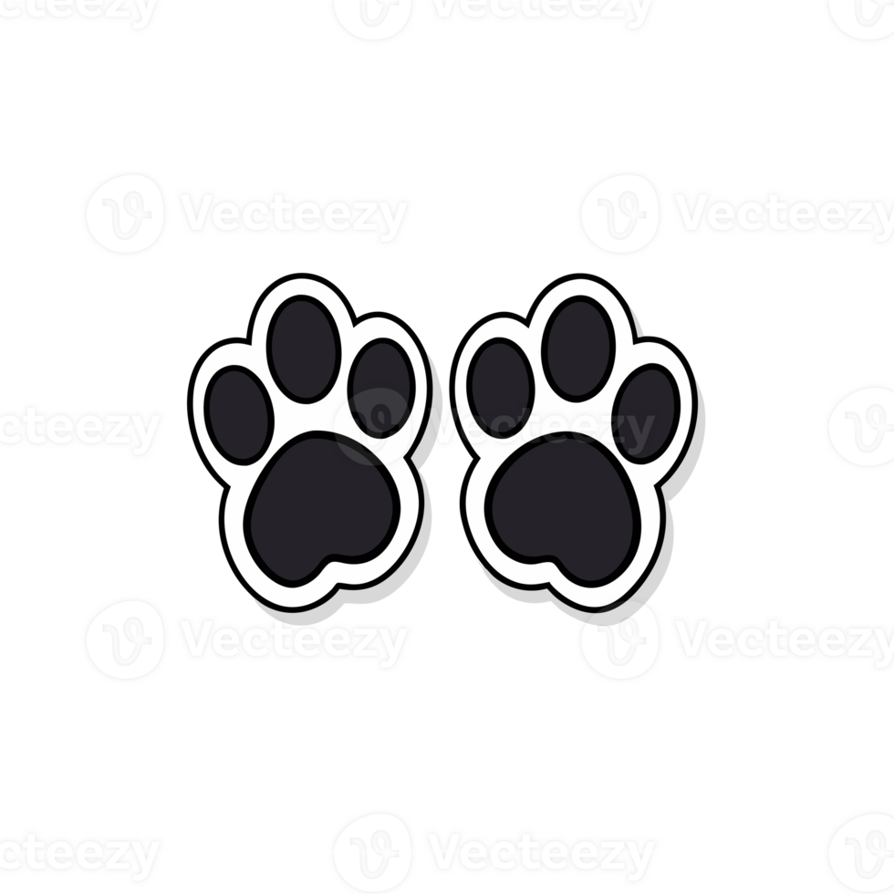 graphics black traces of two pet paws png