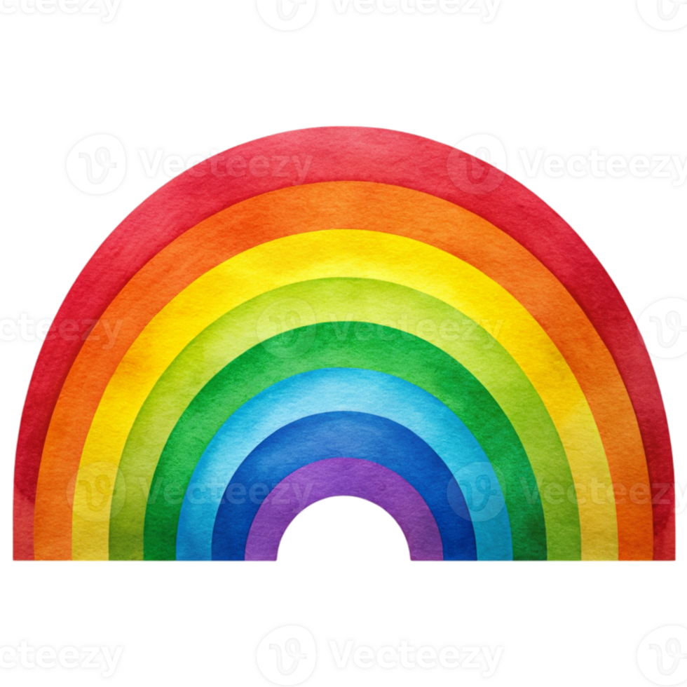 A multicolored semicircular arc mimics the traditional spectrum png