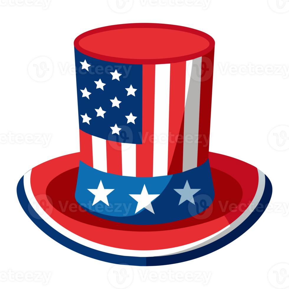 A hat with an American flag 4th of July png