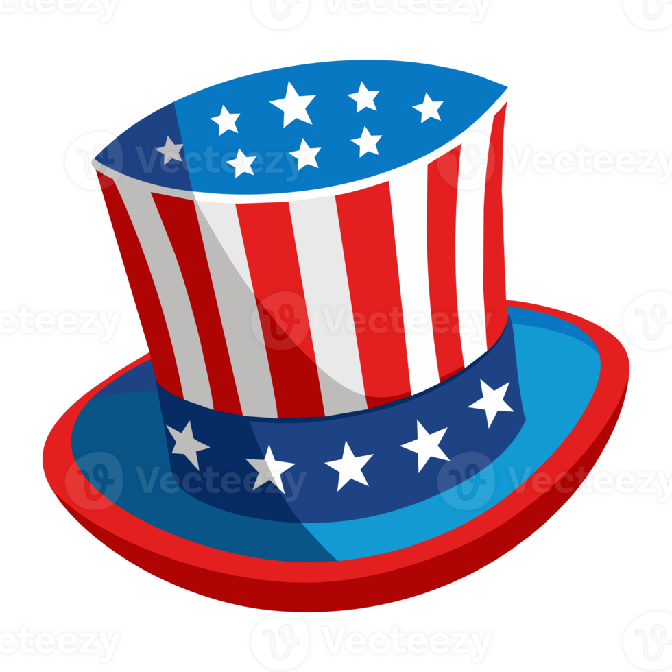 A hat with an American flag 4th of July png