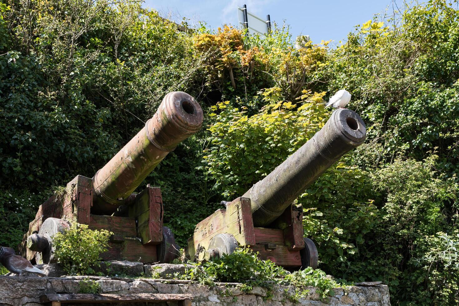 CHARLESTOWN, CORNWALL, UK, MAY 4. Old cannon at Charlestown harbour in Cornwall on May 4, 2024 photo