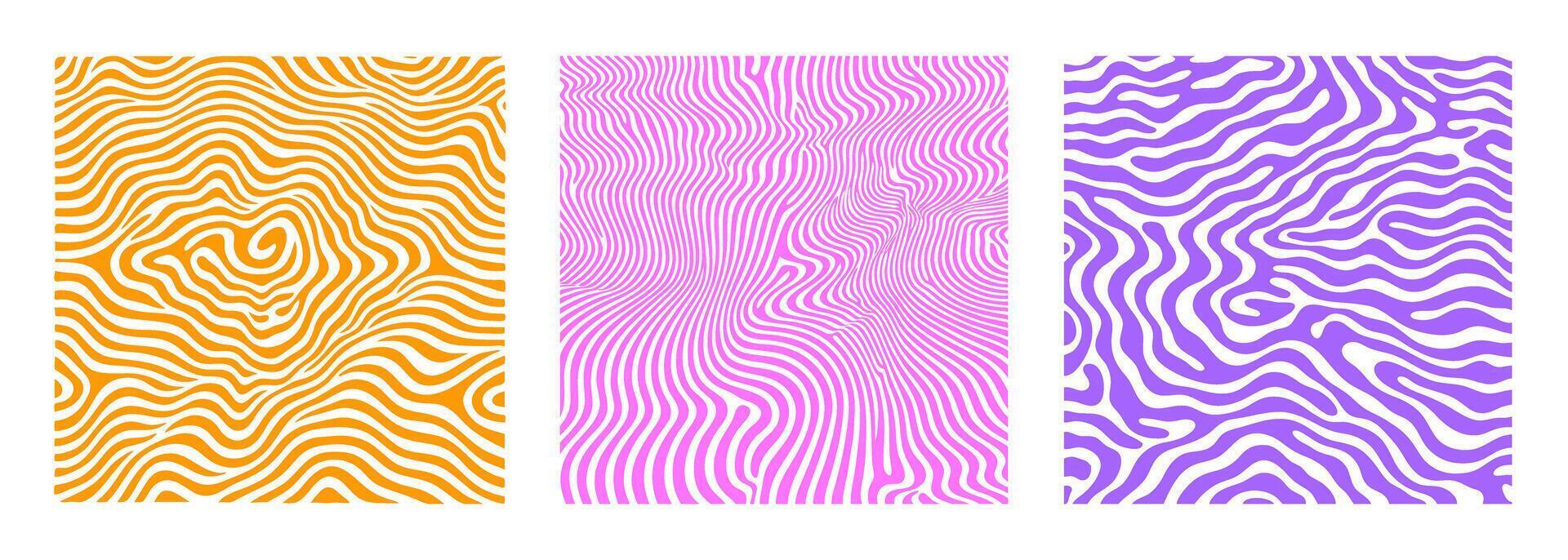Groovy psychedelic Y2K style swirl background flat style design illustration. vector