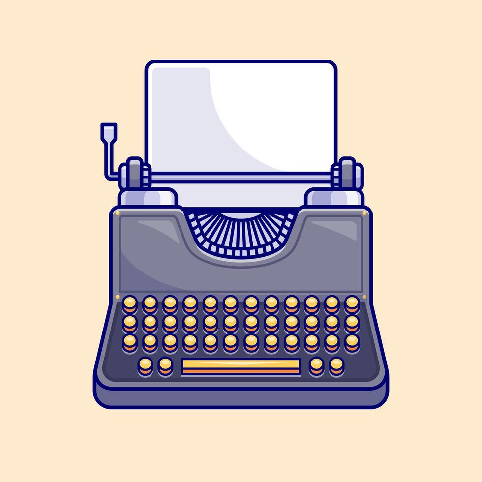 Typewriter Cartoon Illustration vector