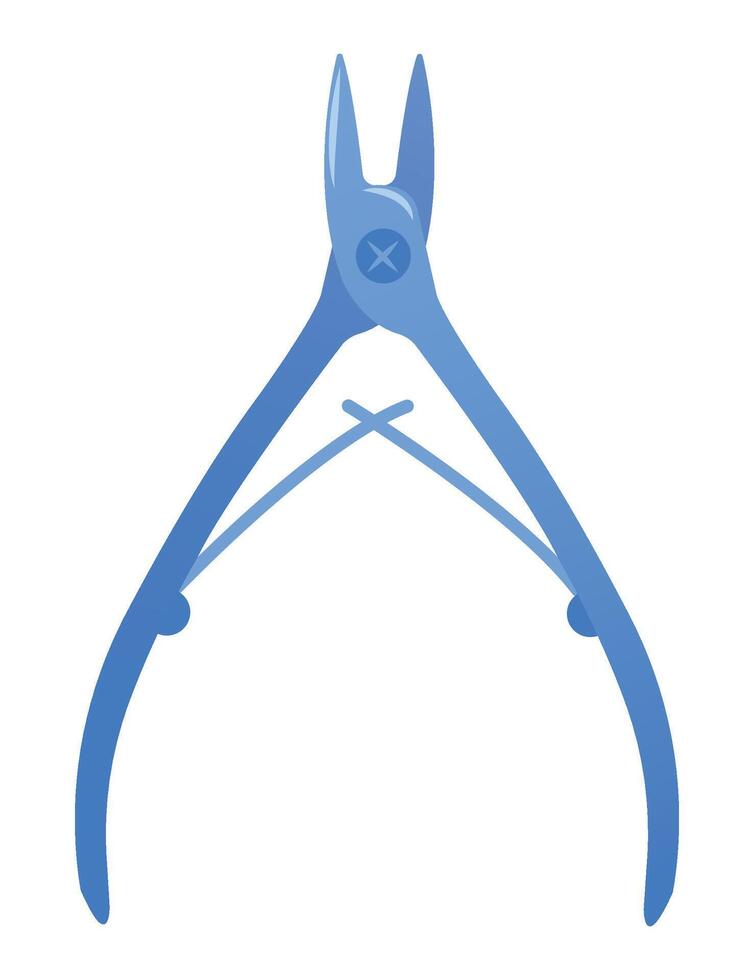 Forceps for nails. Illustration isolated on white background. Beauty and Nail design concept. Element for print, banner, card, brochure, logo. vector