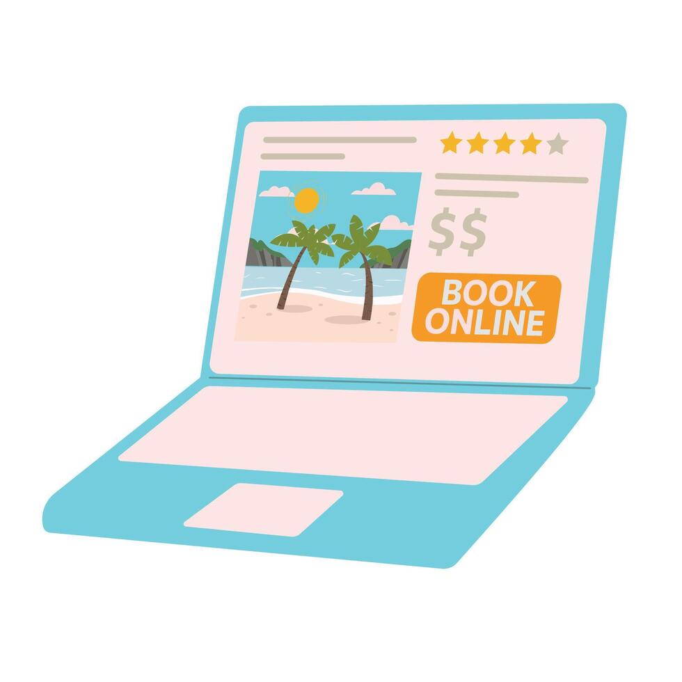 Summer vacation hotel booking. Design concept for web site, vacation or holidays booking. Travelling concept. Illustration in flat design style. vector