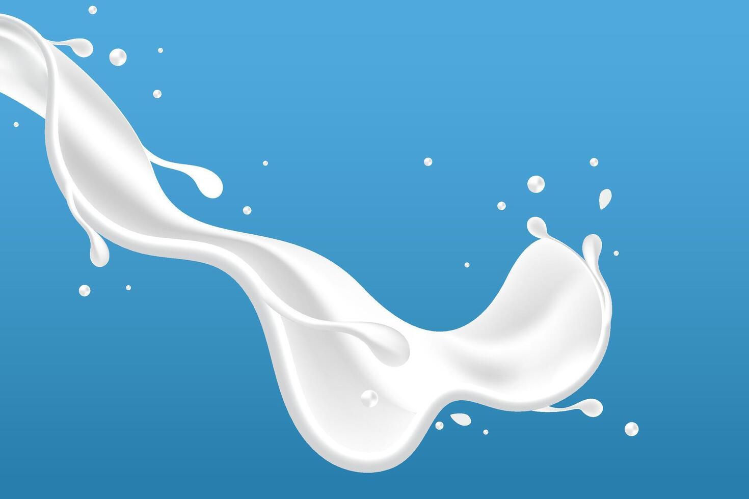 splash milky waves additional elements of milk design vector