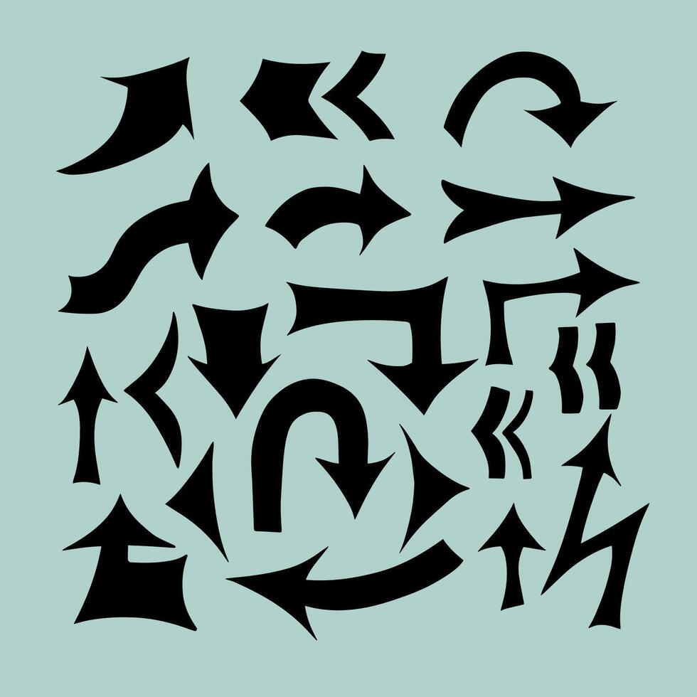 Illustration of a set of direction arrows. vector