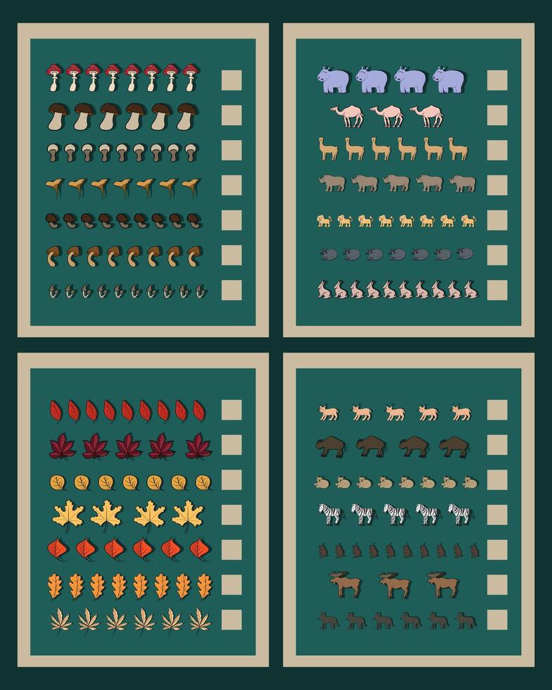 Mathematical tasks for preschool children. Teaching a child to count. vector