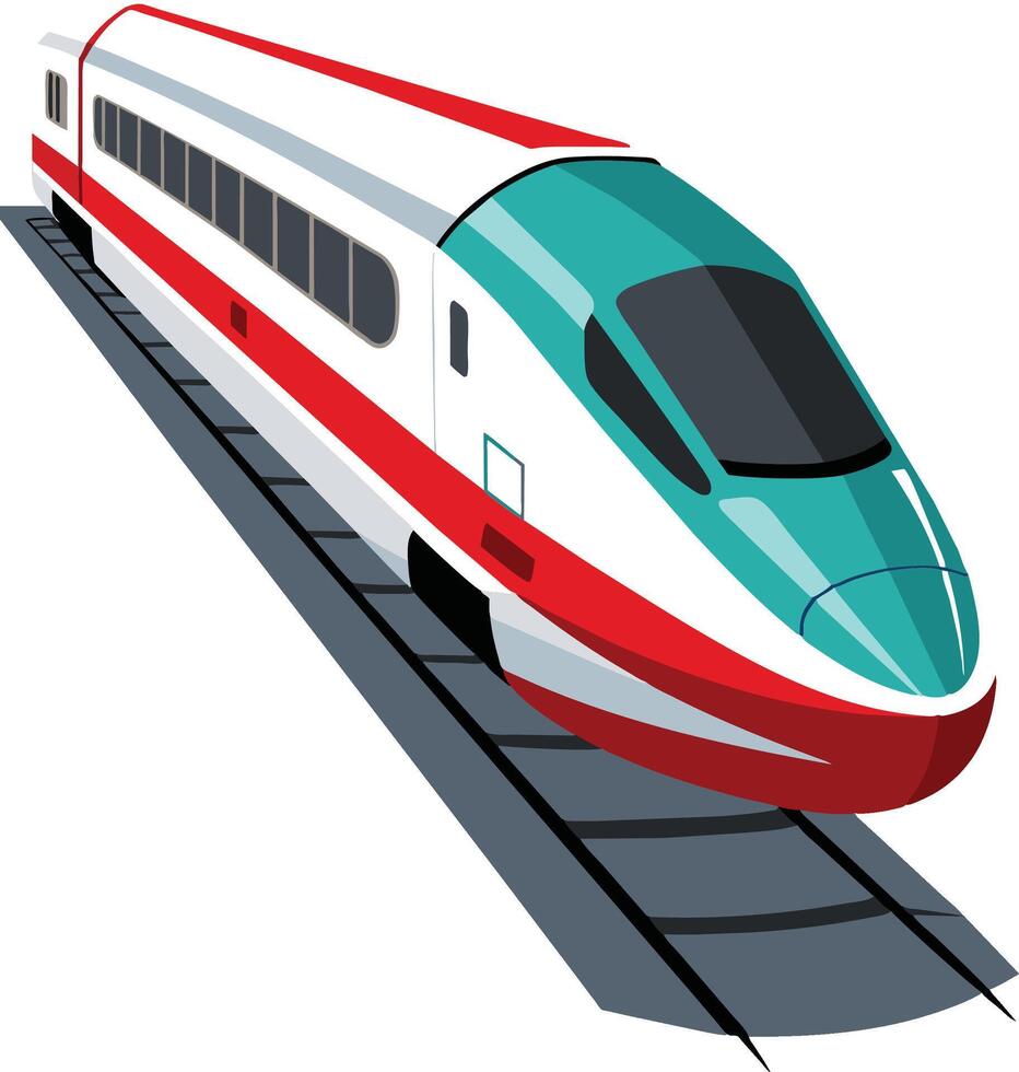 High-speed train on track- vector