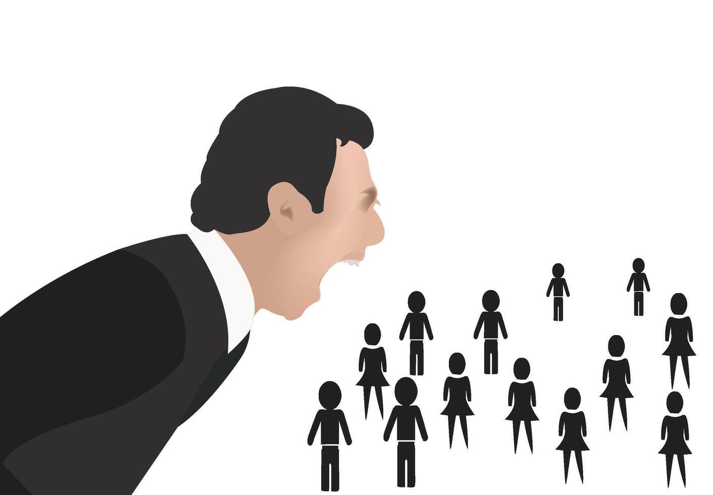 Business leader addressing team members illustration vector
