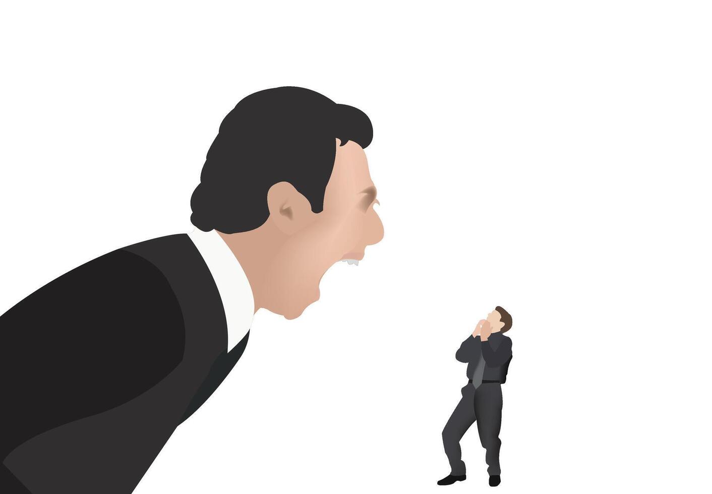 Corporate giant and small business concept illustration vector