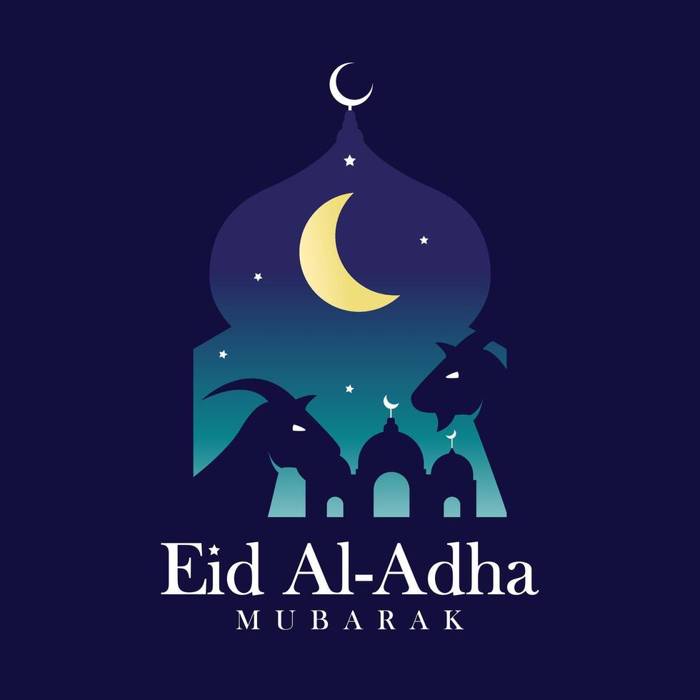 Eid al adha mubarak islamic vector