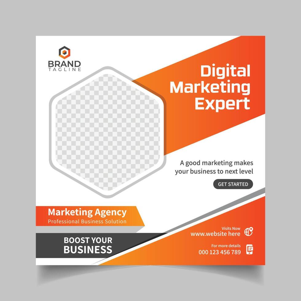 Professional social media post with Digital marketing agency Corporate business promotion square flyer web banner template design vector