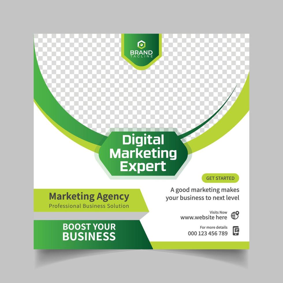 Corporate social media post template for agency company design vector