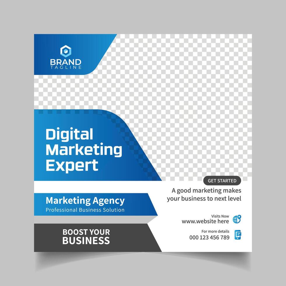 Modern Corporate social media post design for business, square post template, entrepreneur, finance, podcast, agency, company design vector