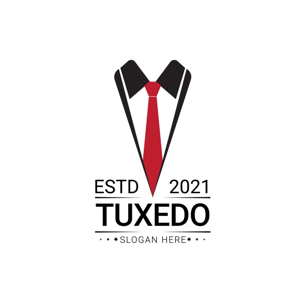 Logo Tie Tuxedo Suit Men Fashion Tailor Clothing Vintage Classic Design vector