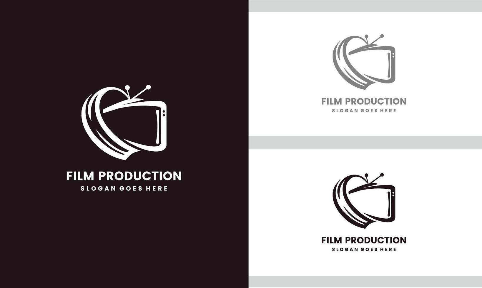 Trendy and minimal film and television production logo design Pro vector