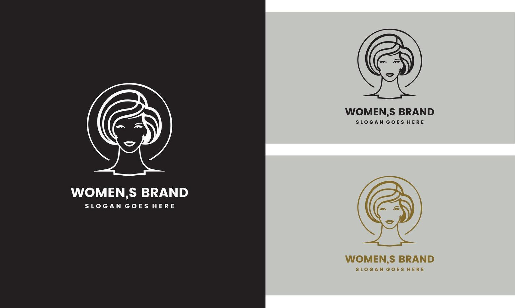Beauty and hair icon for woman with modern creative logo design Premium Pro vector