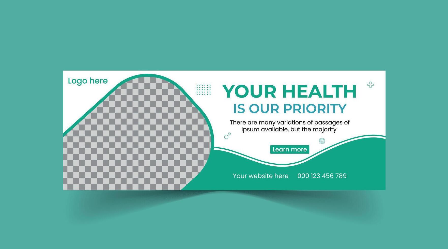 Medical Health Care Center Web Banner Design Template vector
