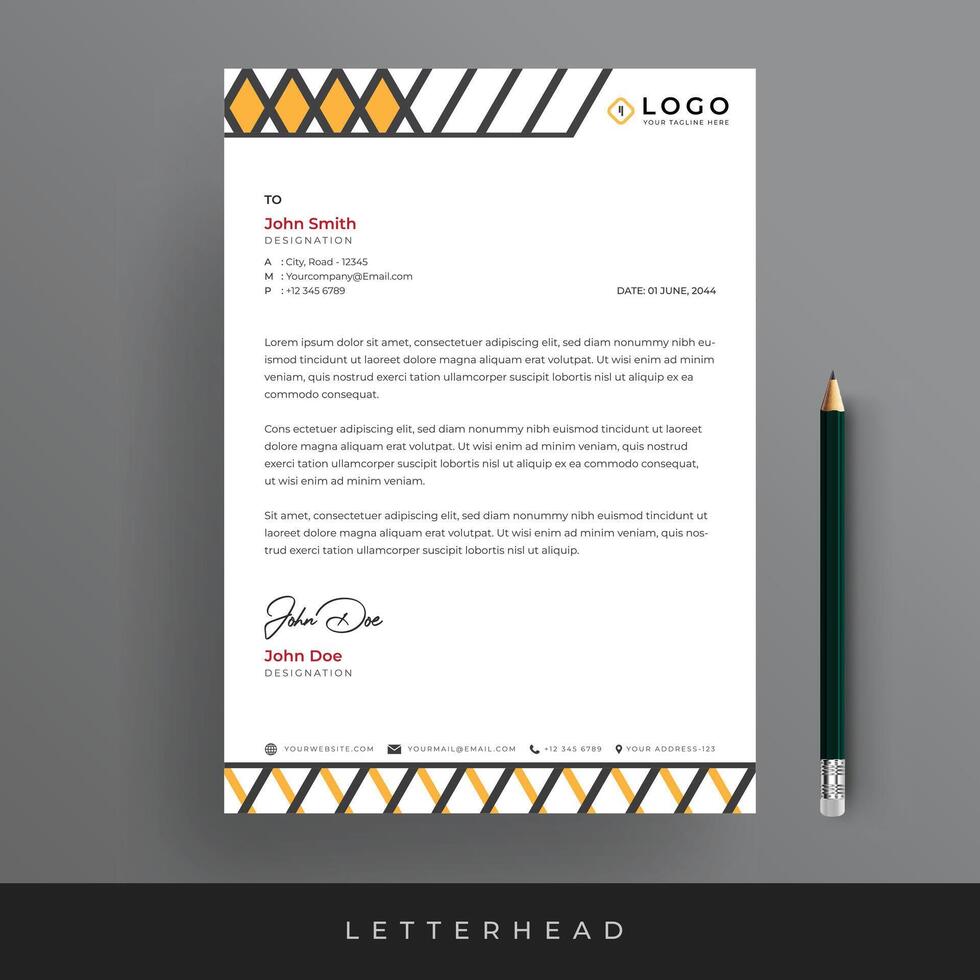 Construction Letterhead Design Minimal Corporate Letter Head Business Template vector
