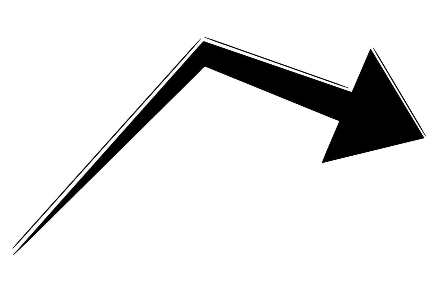 Hand Drawn doodle emphasis arrow icon. graphic illustration vector