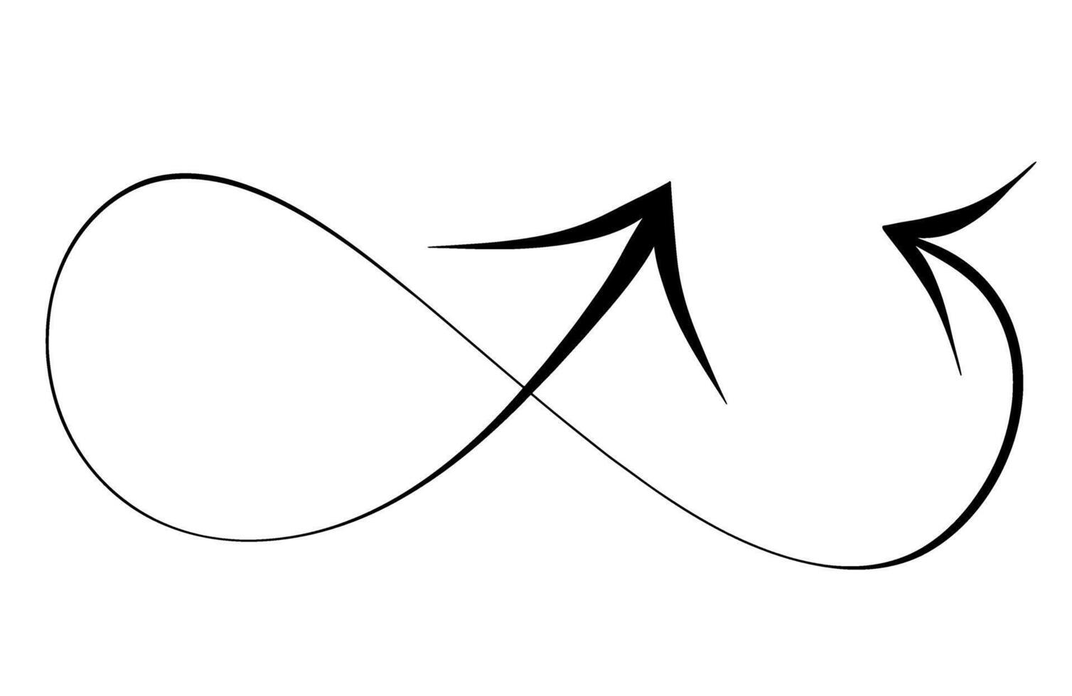 Hand Drawn doodle emphasis arrow icon. graphic illustration vector