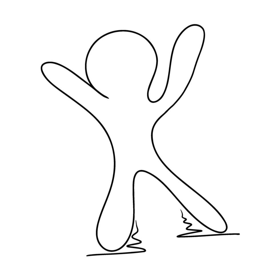 Continuous one line drawing of Character. Doodle illustration vector