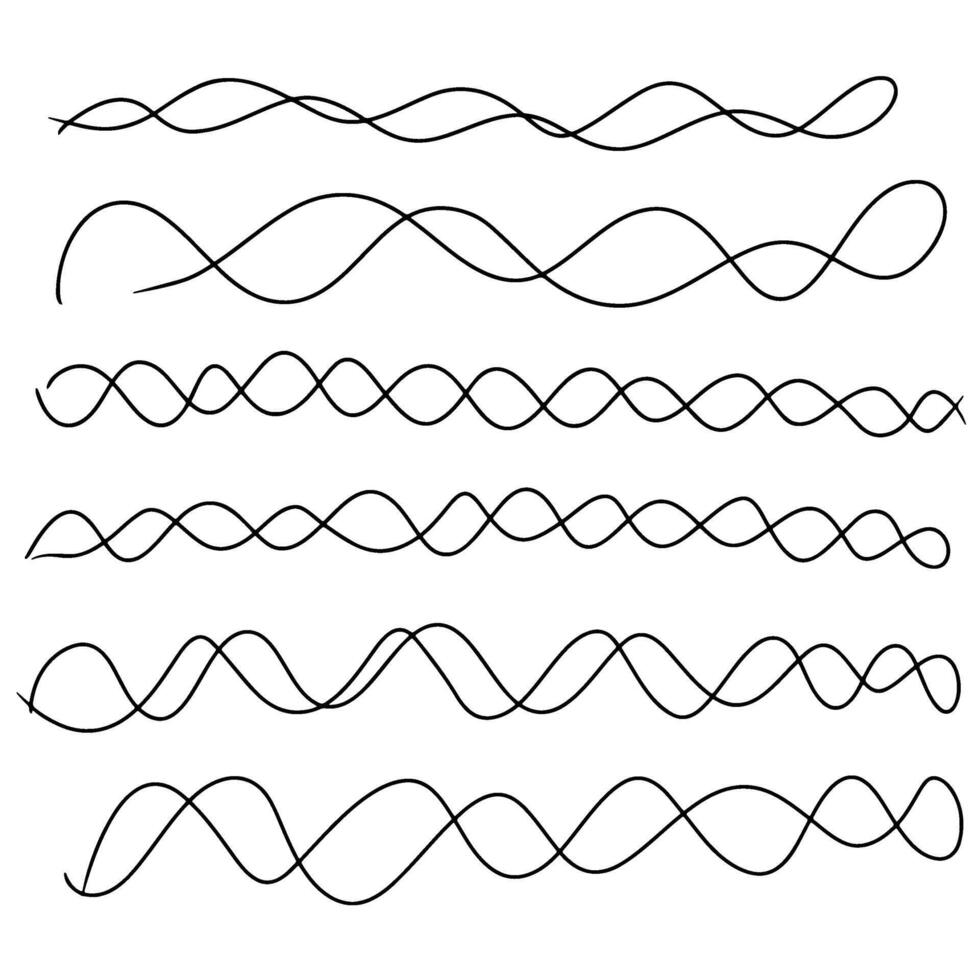 Continuous one line drawing of swoop wave and swash. Doodle illustration vector