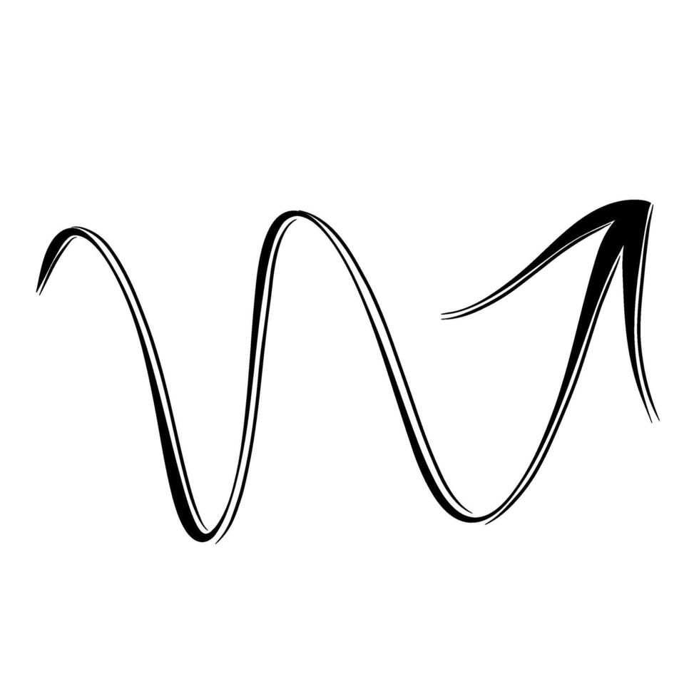 Hand Drawn doodle emphasis arrow icon. graphic illustration vector
