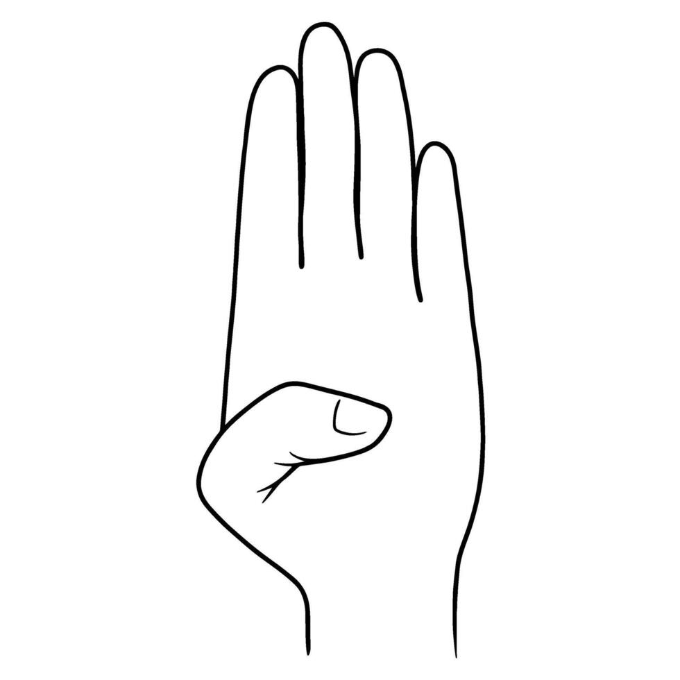 Continuous one line drawing of Hands gestures. illustration vector