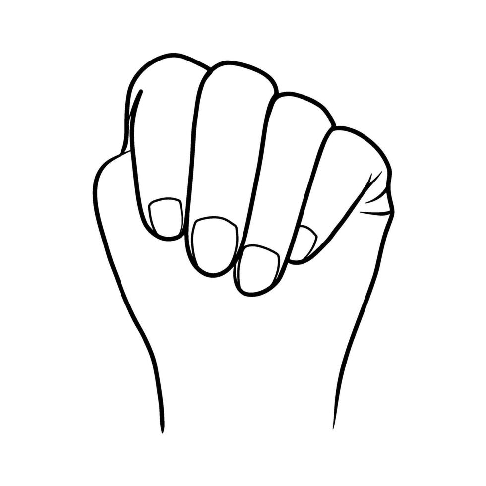 Continuous one line drawing of Hands gestures. illustration vector