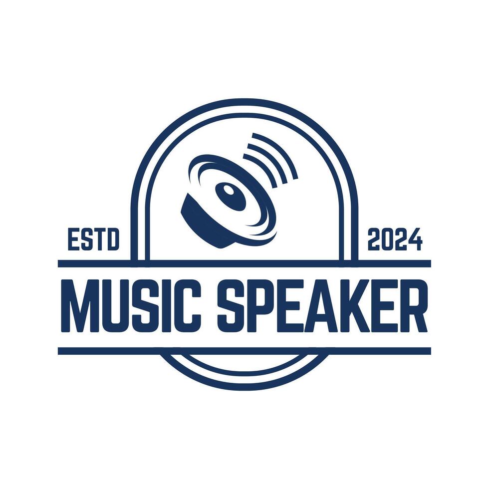 speaker sound system logo design with creative concept premium vector