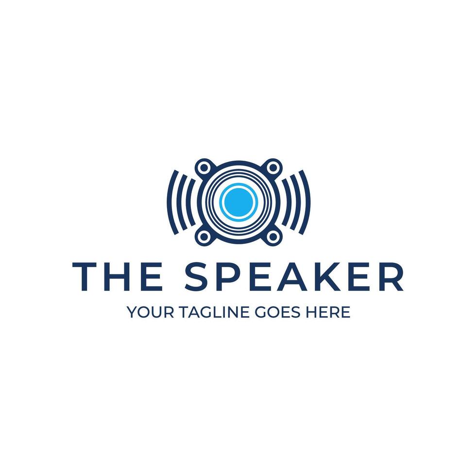 speaker sound system logo design with creative concept premium vector