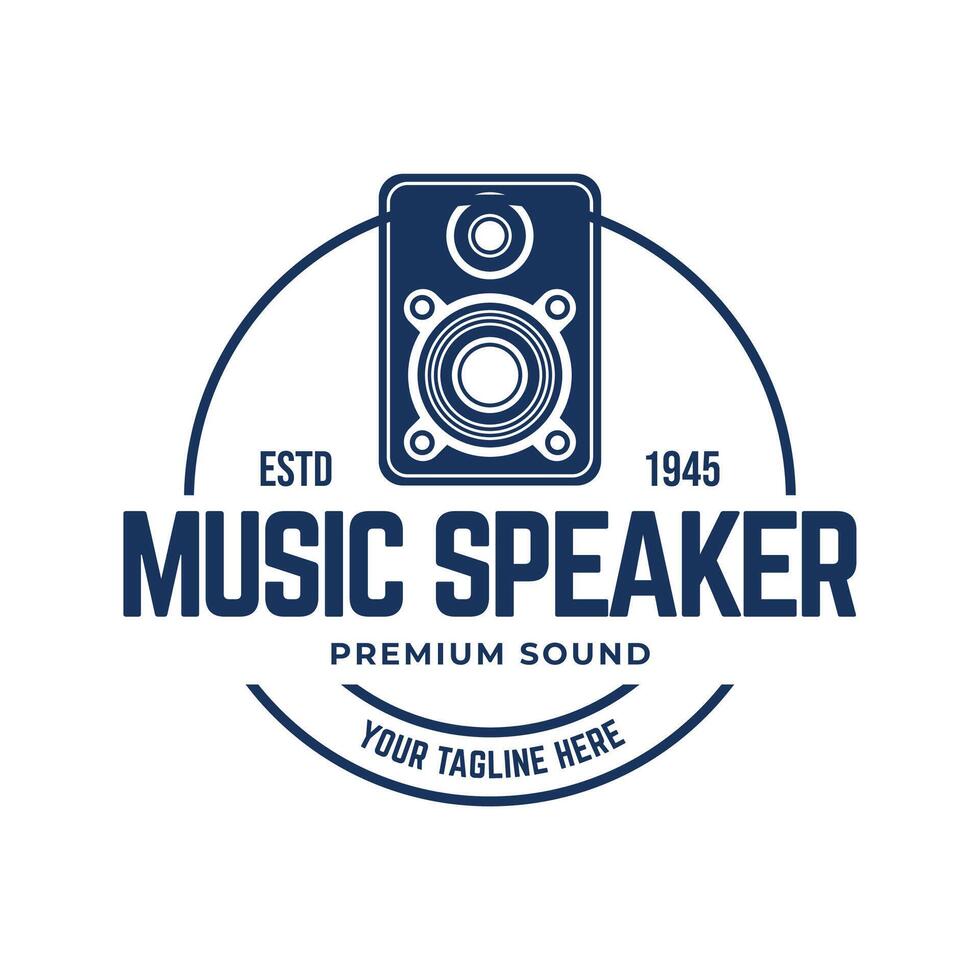 speaker sound system logo design with creative concept premium vector