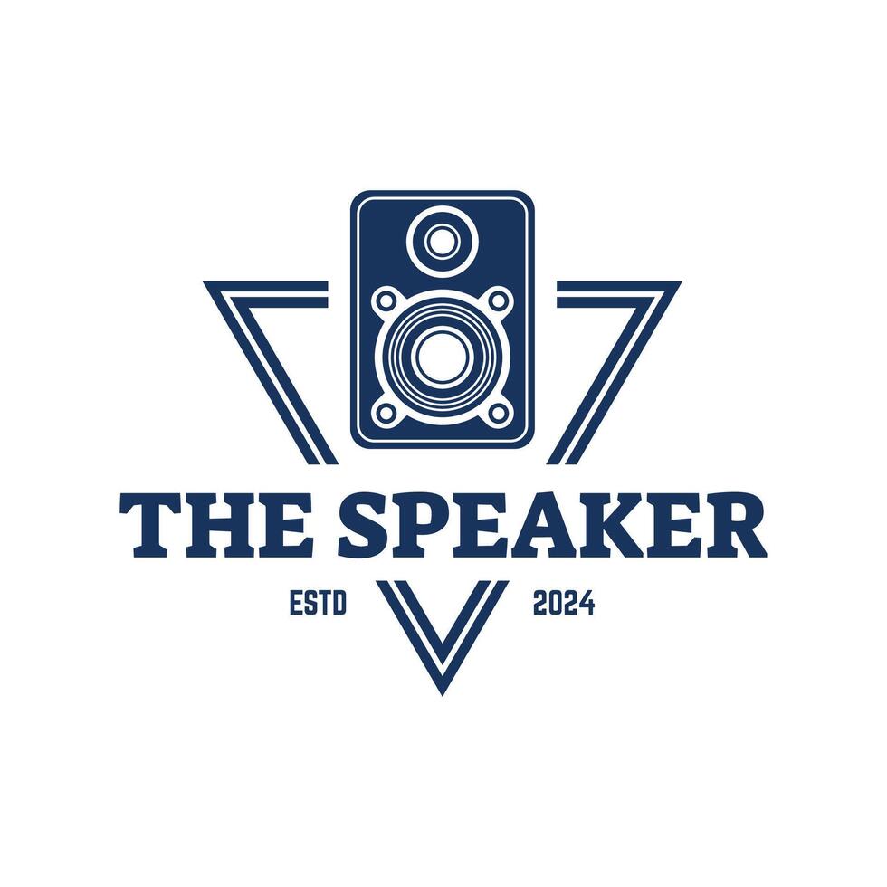 speaker sound system logo design with creative concept premium vector