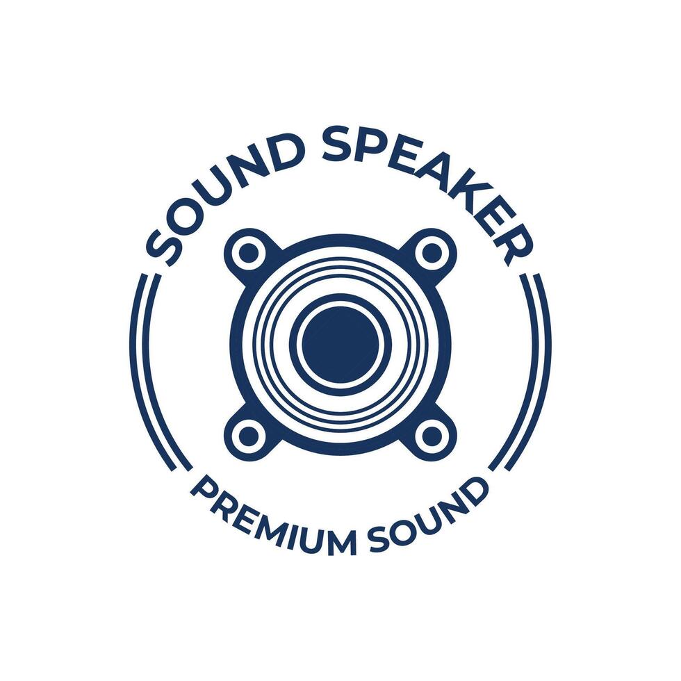 speaker sound system logo design with creative concept premium vector