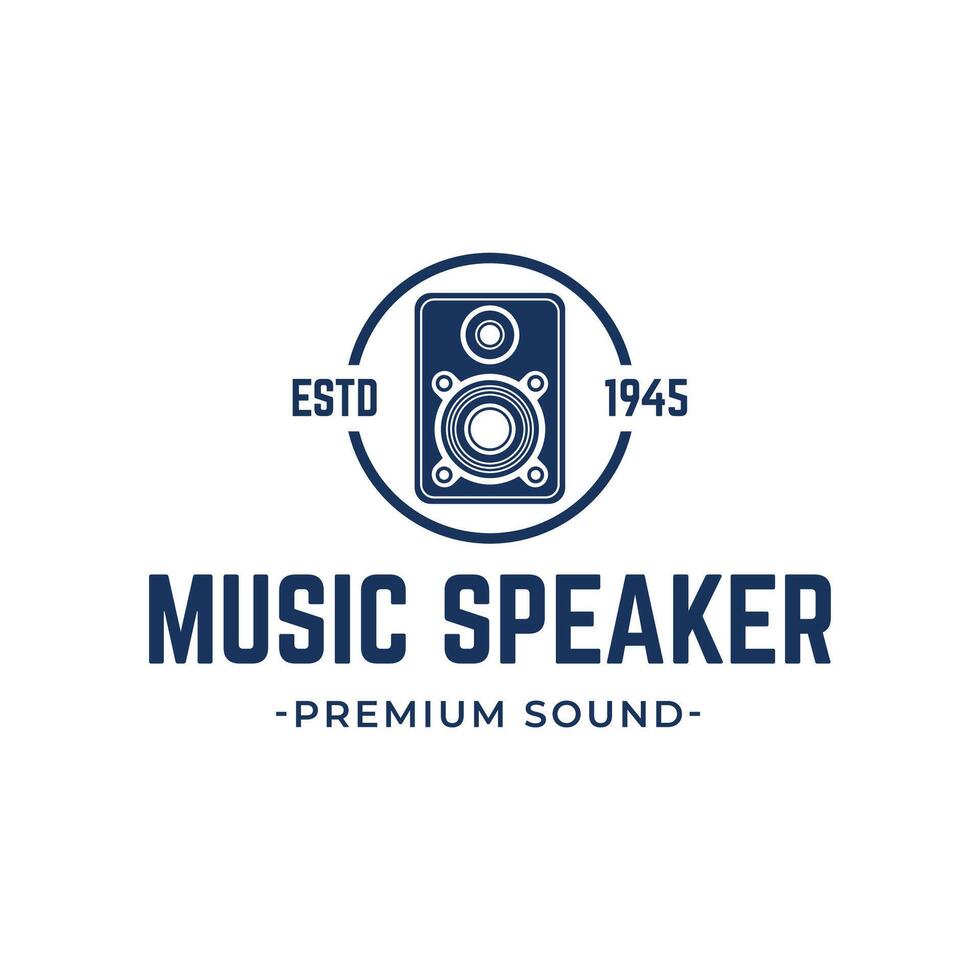 speaker sound system logo design with creative concept premium vector
