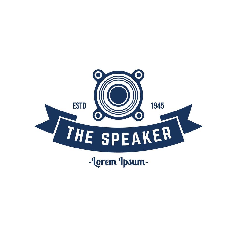 speaker sound system logo design with creative concept premium vector