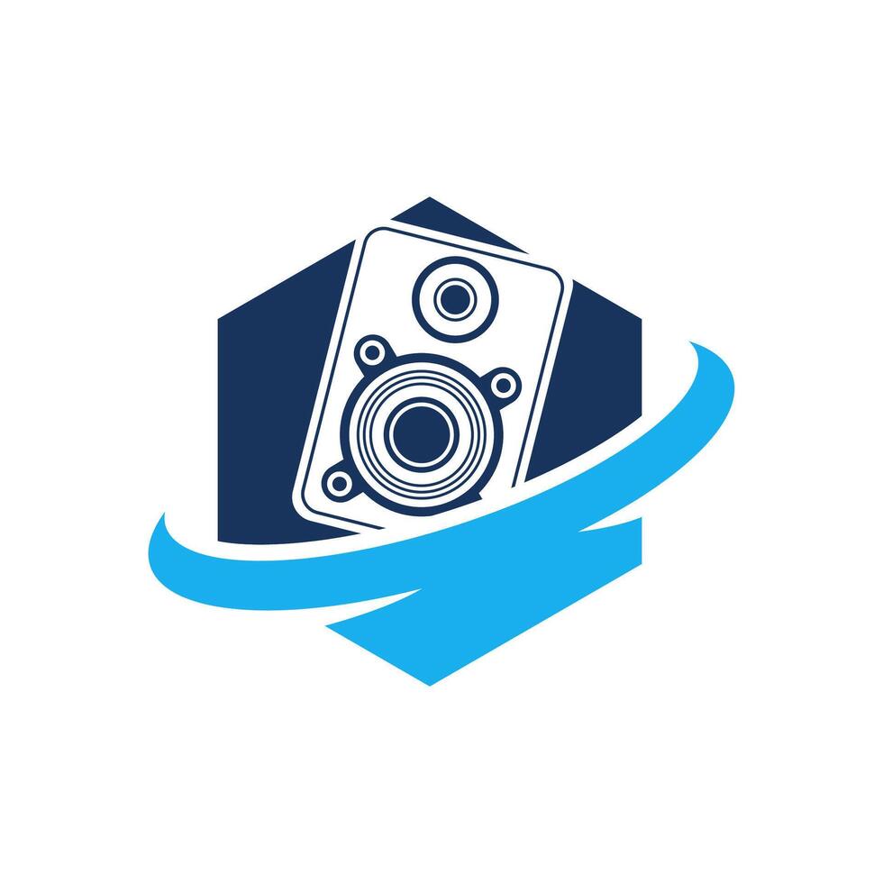 speaker sound system logo design with creative concept premium vector