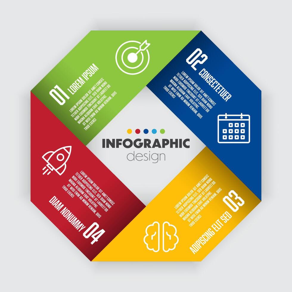 Infographics template diagrams, graphs, presentations and business concept charts with 4 options. vector