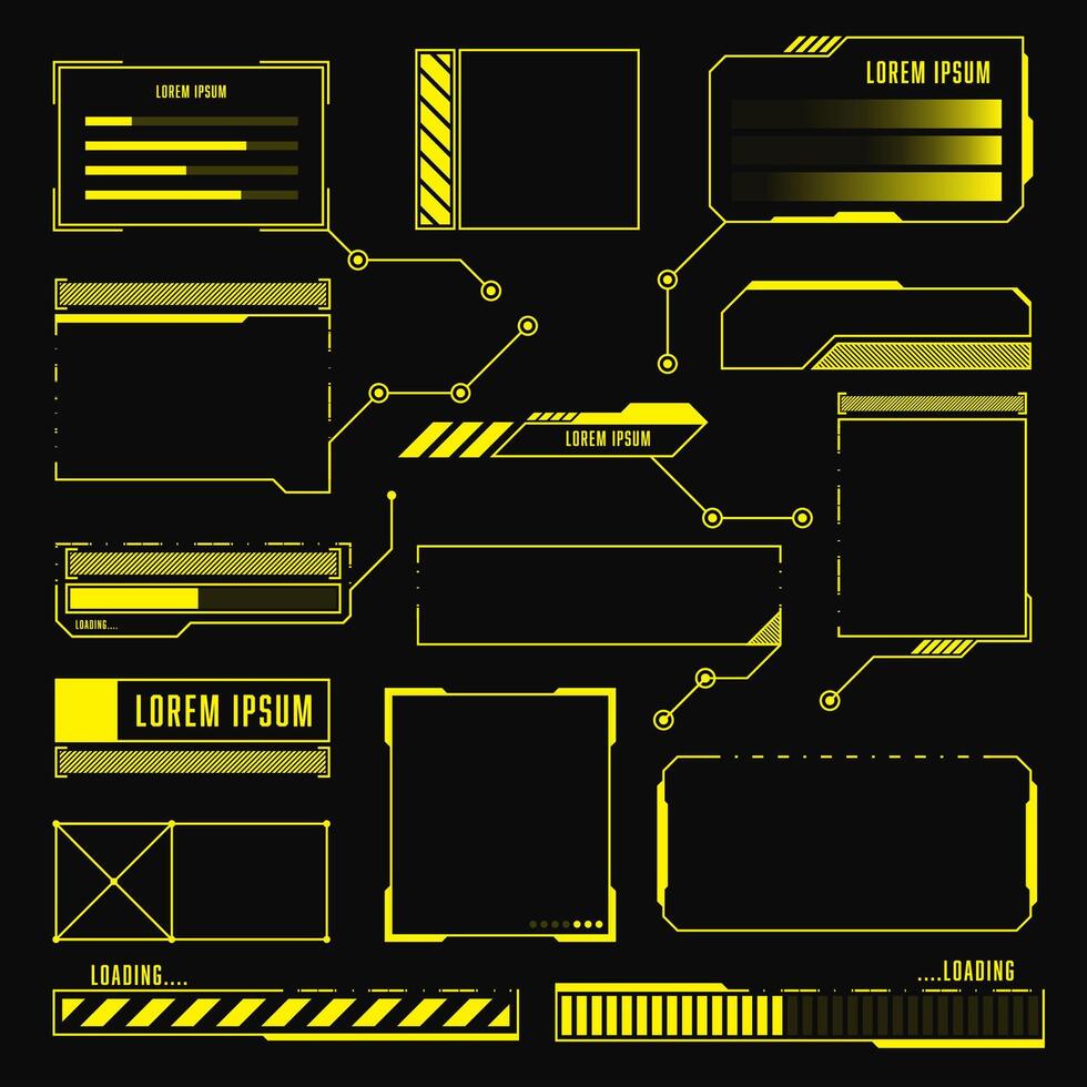 Dashboard display virtual reality technology screen. Futuristic frame HUD. vector