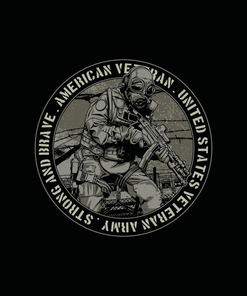 American Veteran Strong And Brave vector