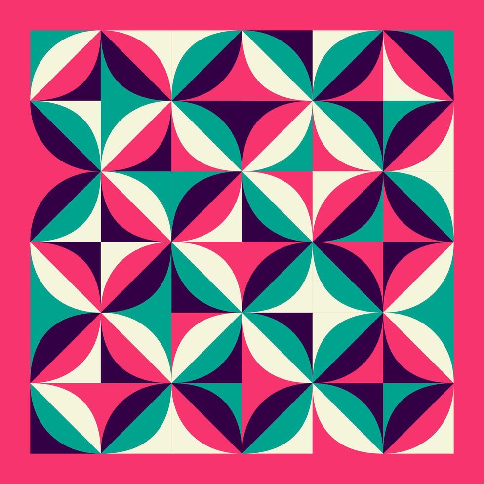 Geometry abstract pattern fuchsia green vector