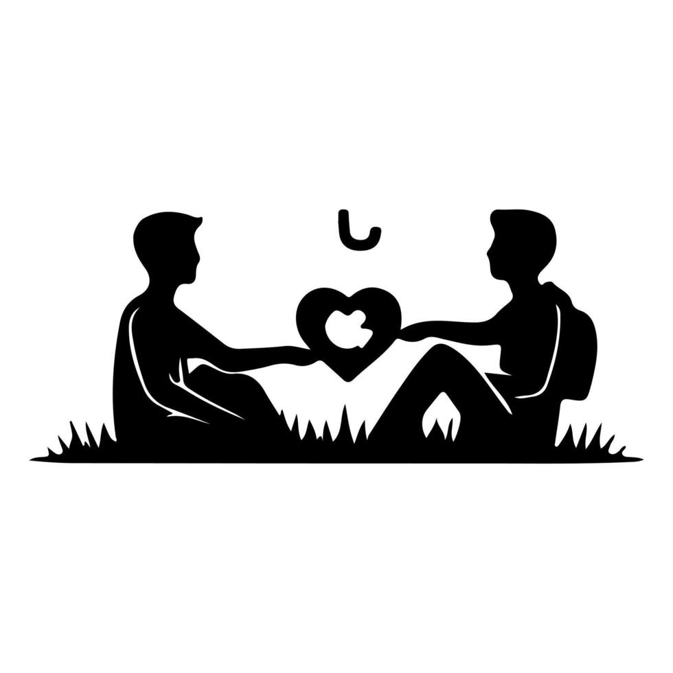 Happy friendship day logo design. vector