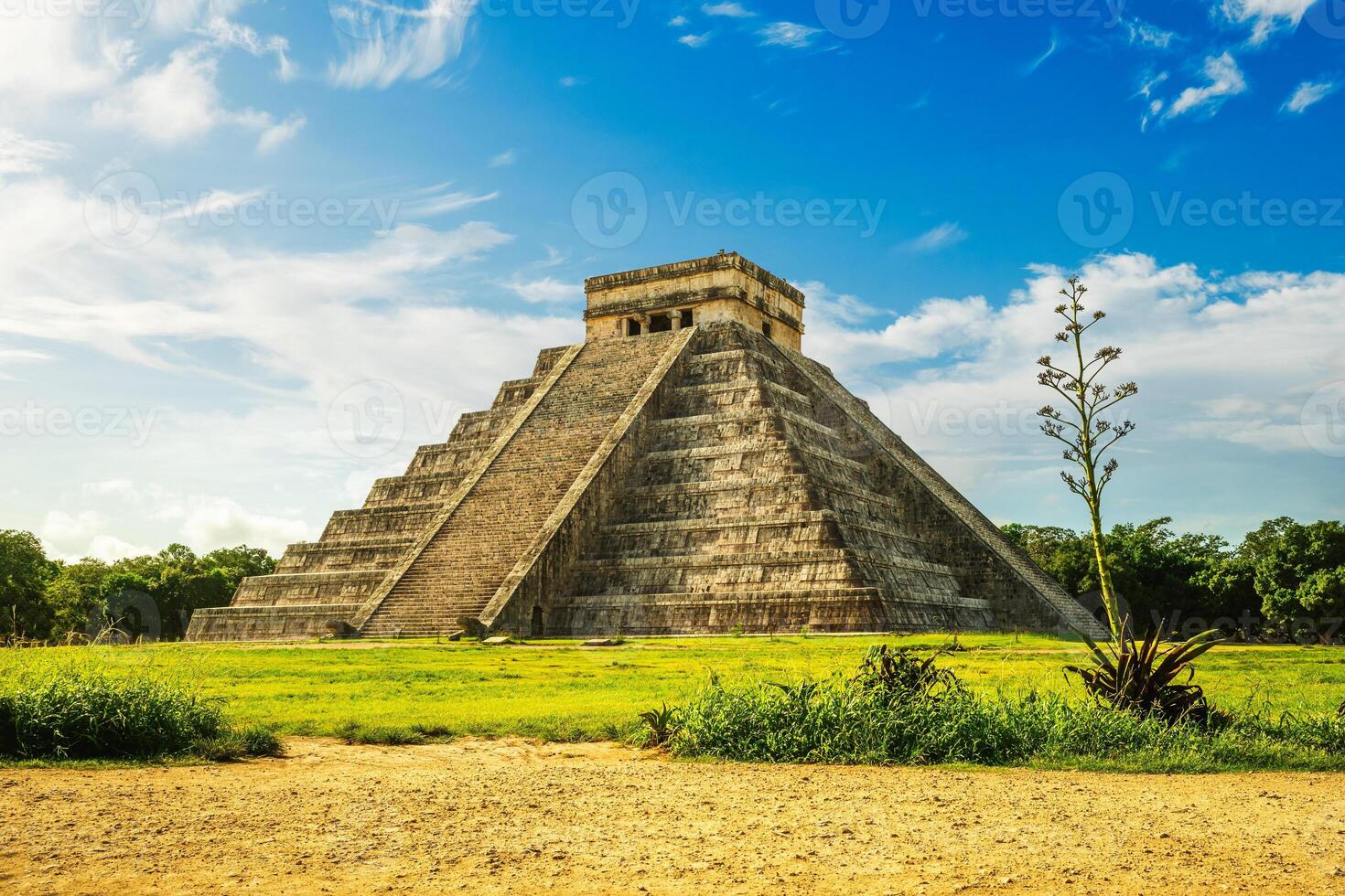 El Castillo, Temple of Kukulcan, located at Chichen Itza, Yucatan, Mexico photo